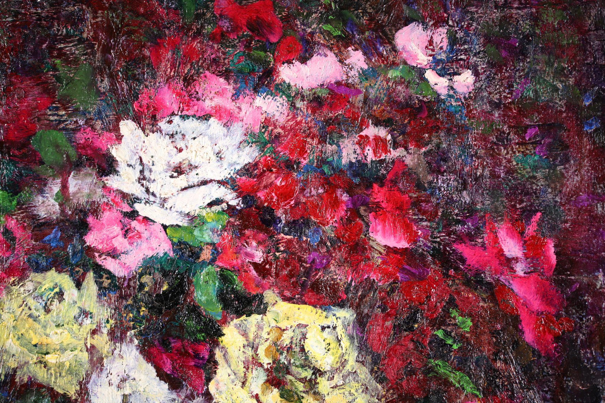 Dahlias - Post Impressionist Oil, Still Life of Flowers by Victor Charreton 4