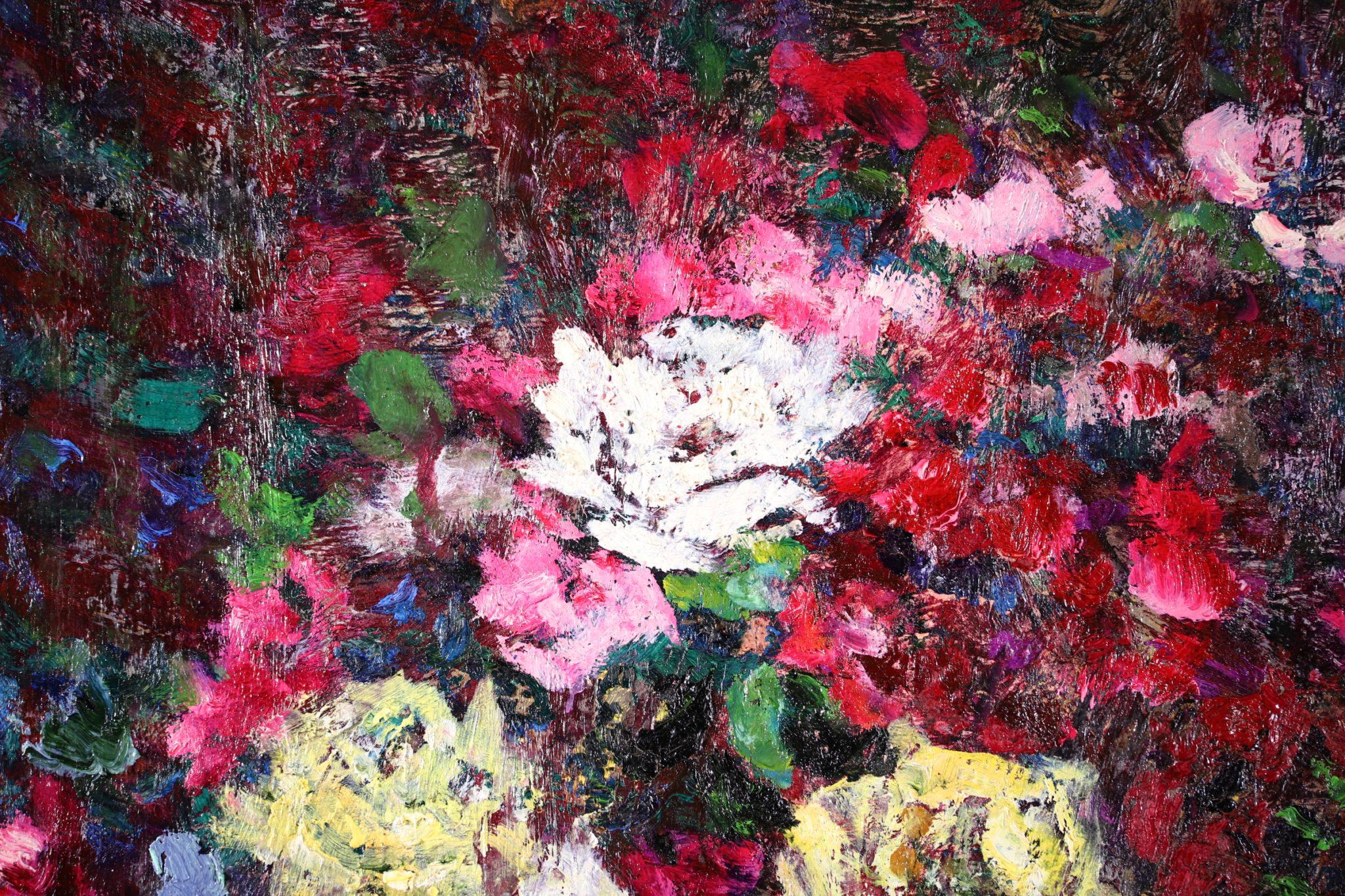 Dahlias - Post Impressionist Oil, Still Life of Flowers by Victor Charreton 5