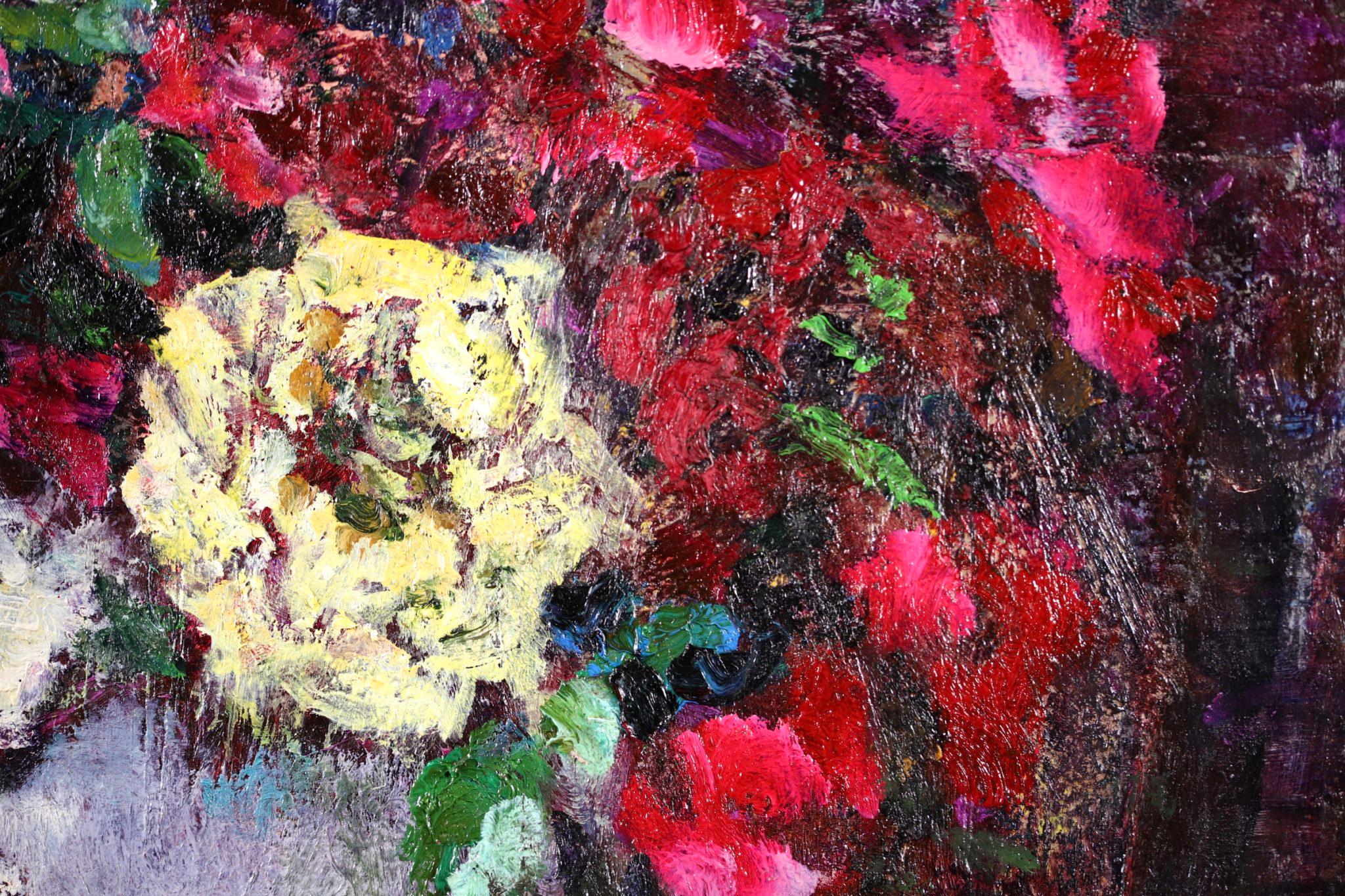 Dahlias - Post Impressionist Oil, Still Life of Flowers by Victor Charreton 6