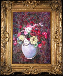 Dahlias - Post Impressionist Oil, Still Life of Flowers by Victor Charreton
