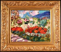 Flower Garden - Post-Impressionist Oil, Summer Landscape by Victor Charreton