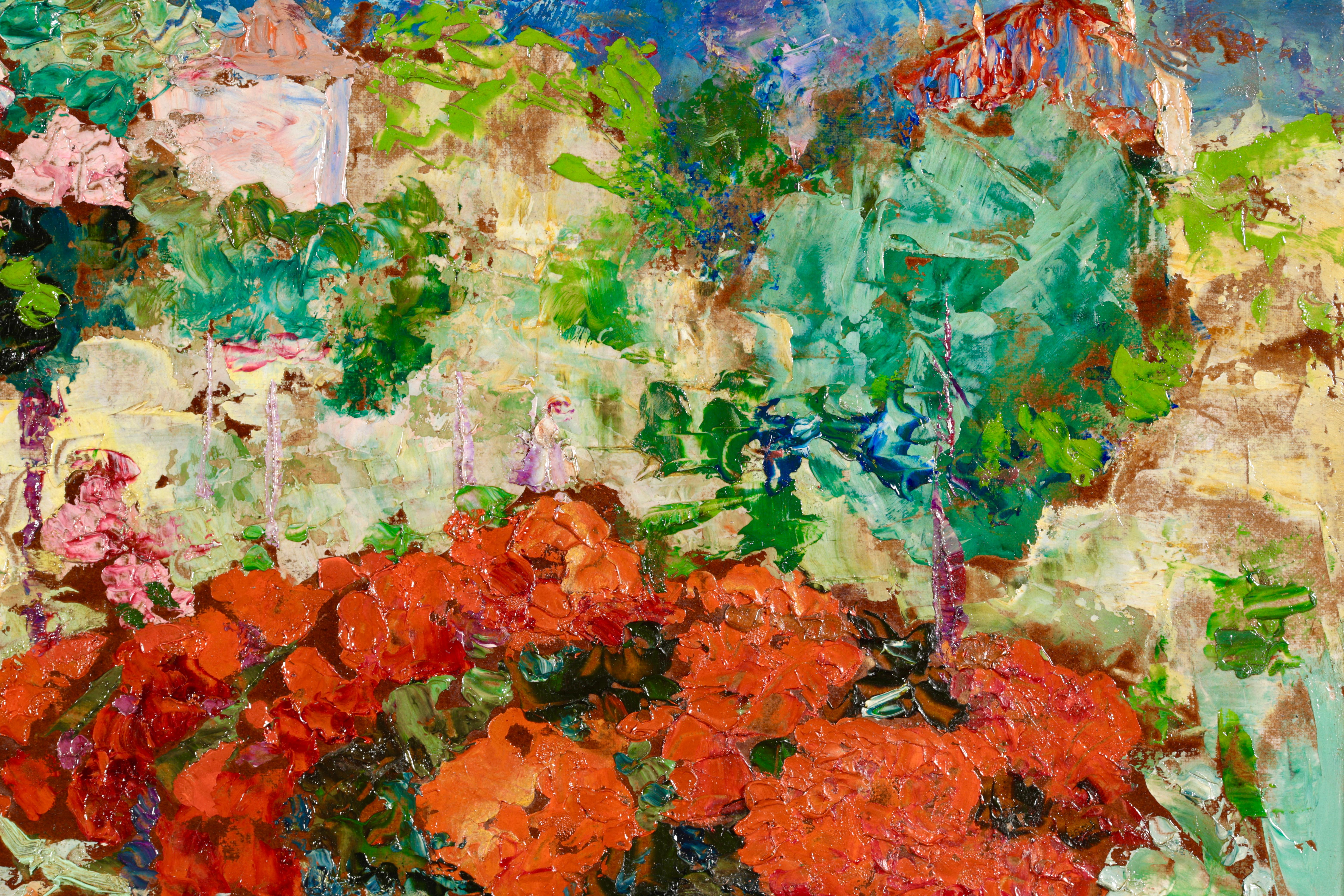 Flower Garden - Post-Impressionist Oil, Summer Landscape by Victor Charreton 2