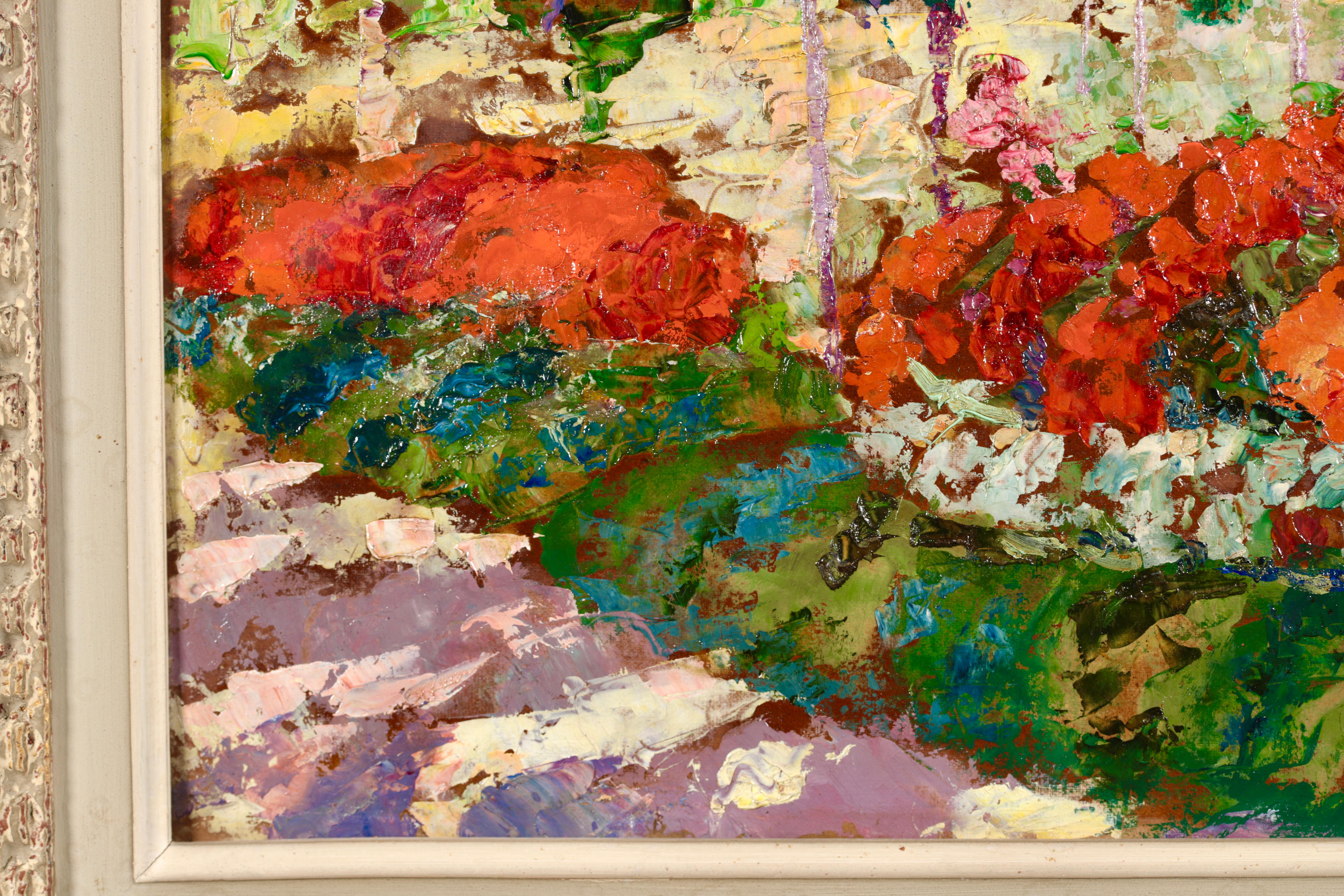 Flower Garden - Post-Impressionist Oil, Summer Landscape by Victor Charreton 4