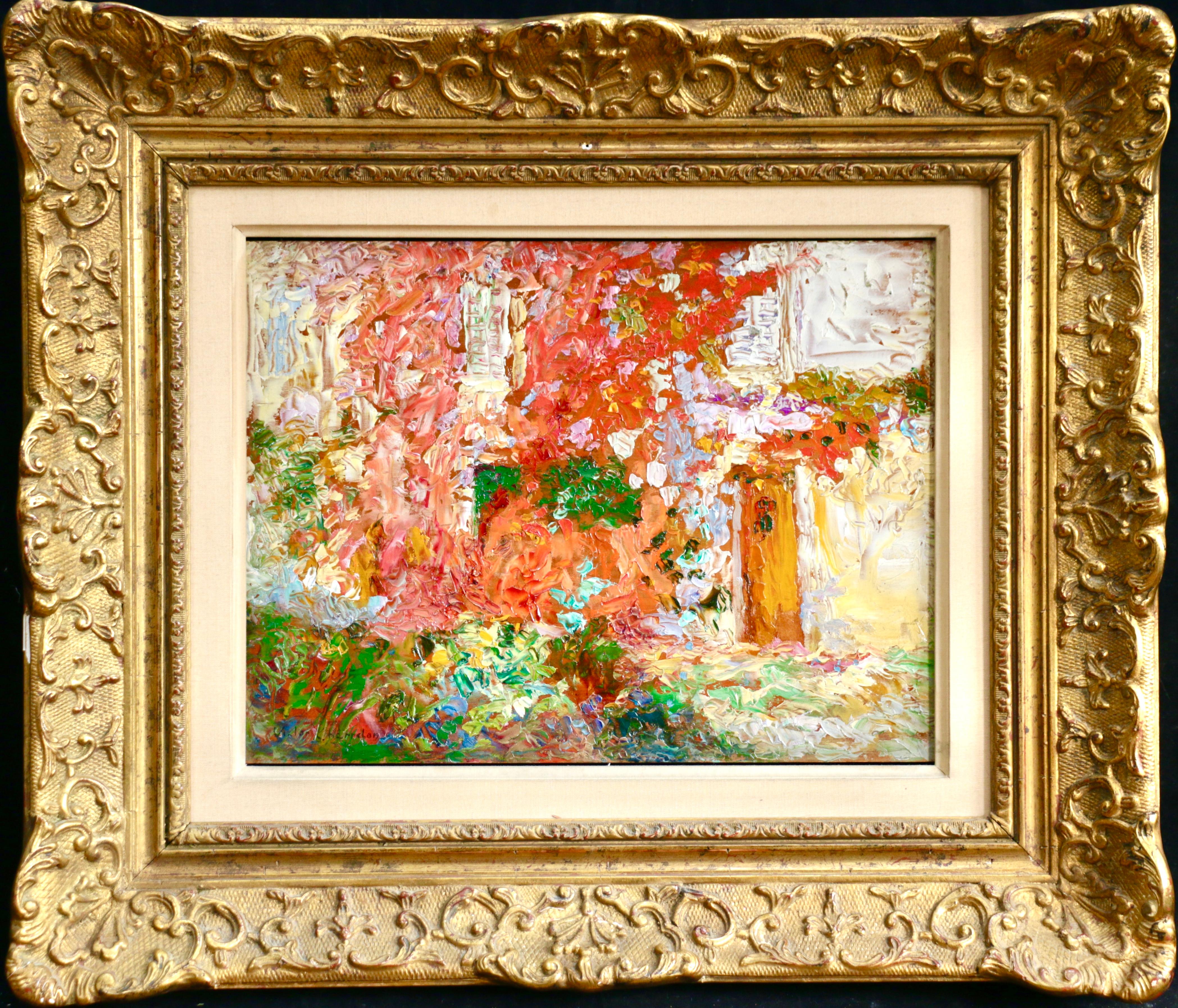 Oil on panel by Victor Charreton. Signed lower left. Framed dimensions are 18.5 inches high by 21.5 inches wide.

Charreton was a landscape artist in the Lyons tradition with a love of sensual impasto. In his works he seeks to capture fleeting,