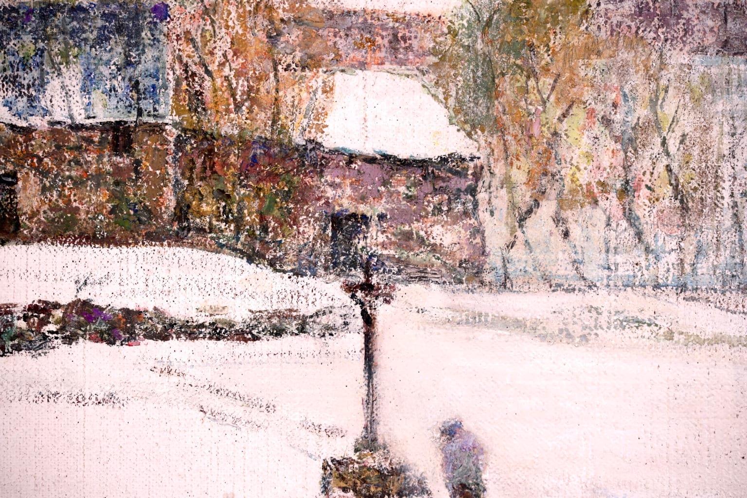 Empreintes dans la neige - Post Impressionist Oil, Landscape by Victor Charreton For Sale 2