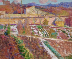 La potager de la Sargne - Paesaggio olio post-impressionista di Victor Charreton