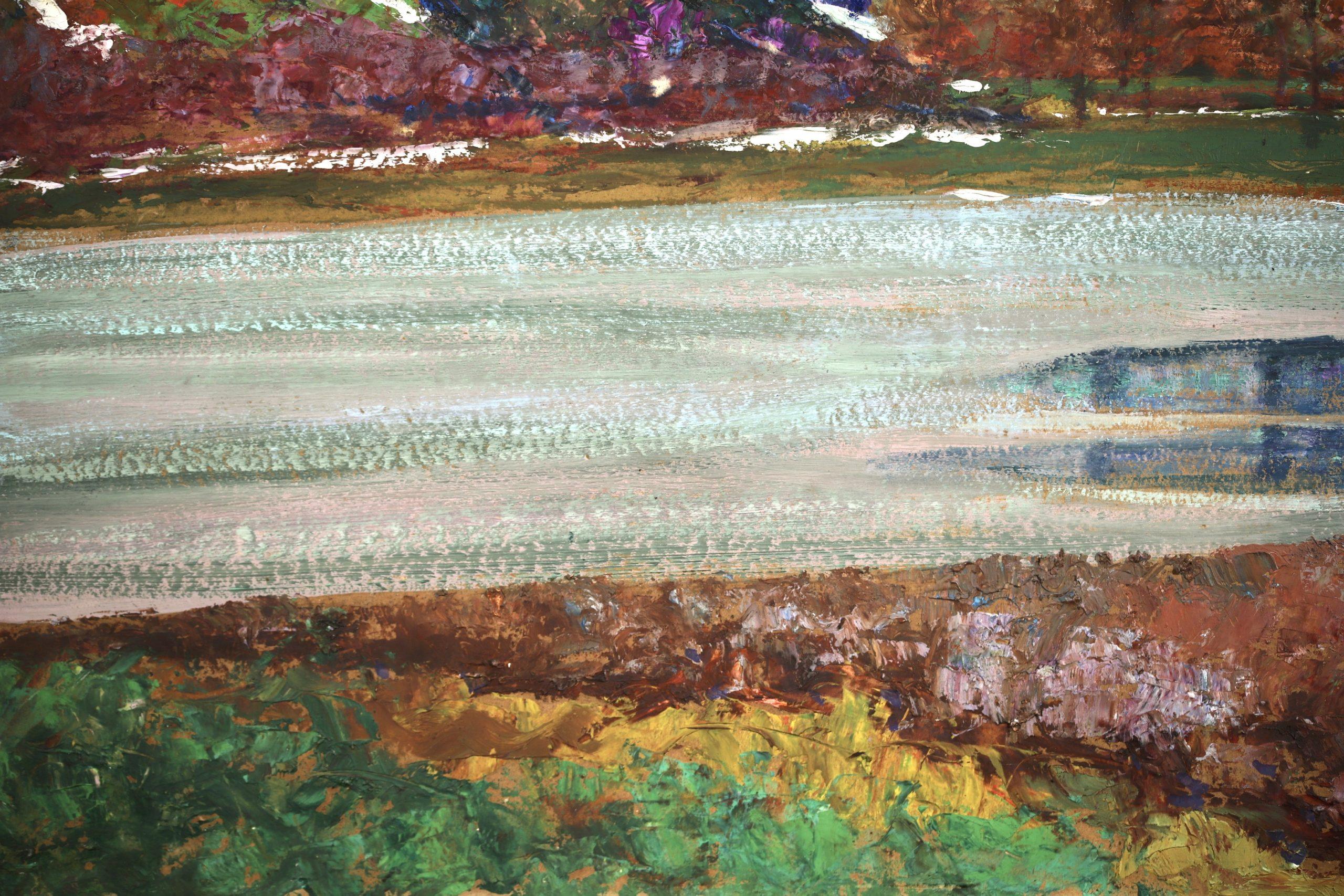 Lac du Chambon - Gele - Post Impressionist Landscape Oil by Victor Charreton For Sale 11