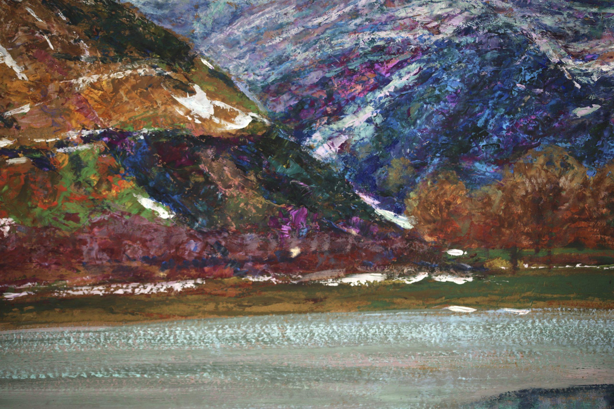 Lac du Chambon - Gele - Post Impressionist Landscape Oil by Victor Charreton For Sale 7