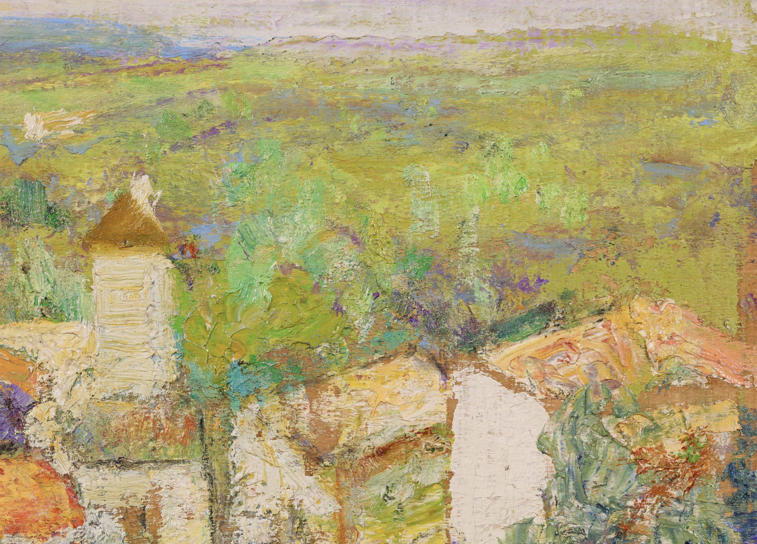 Le hameau en ete - Post Impressionist Landscape Oil Painting by Victor Charreton For Sale 2