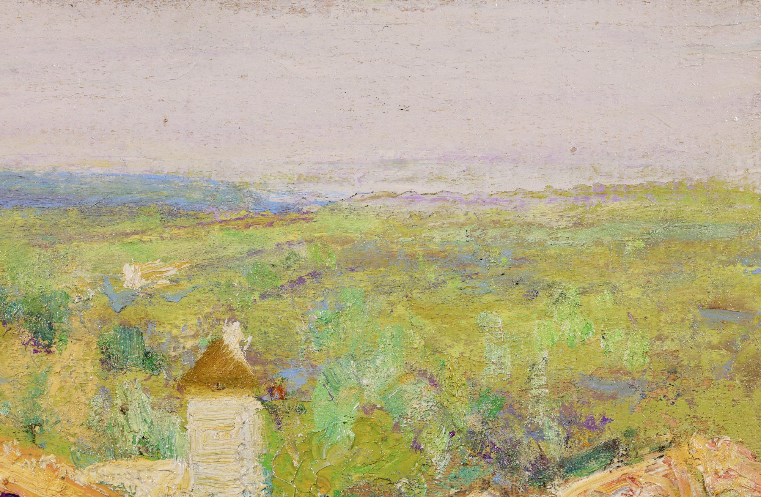 Le hameau en ete - Post Impressionist Landscape Oil Painting by Victor Charreton For Sale 8
