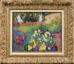 Le Jardin Fleuri - Post Impressionist Landscape Oil Painting by Victor Charreton
