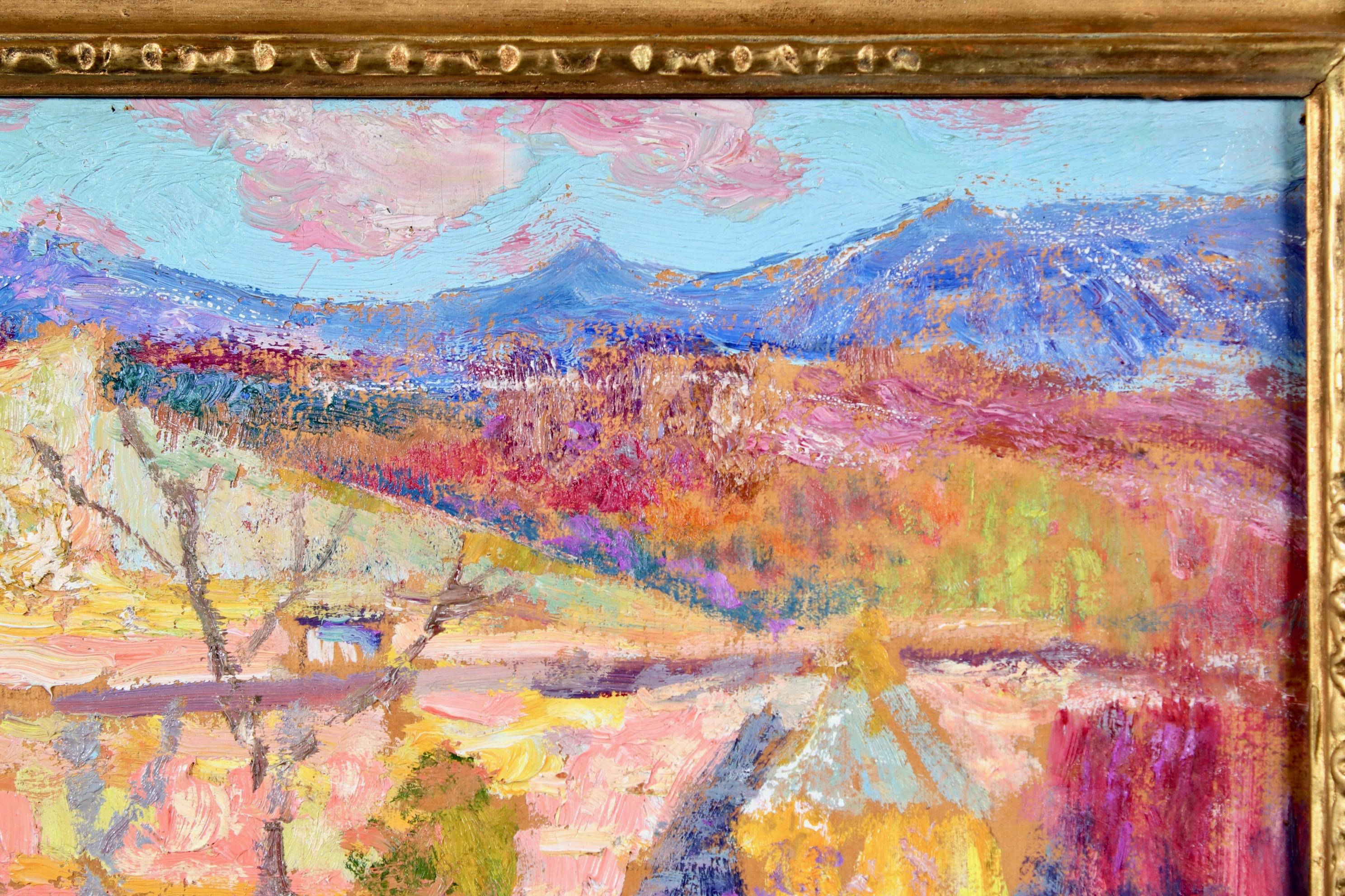 Allotments – La Sargne – Postimpressionistisches Ölgemälde, Landschaft von Victor Charreton im Angebot 2