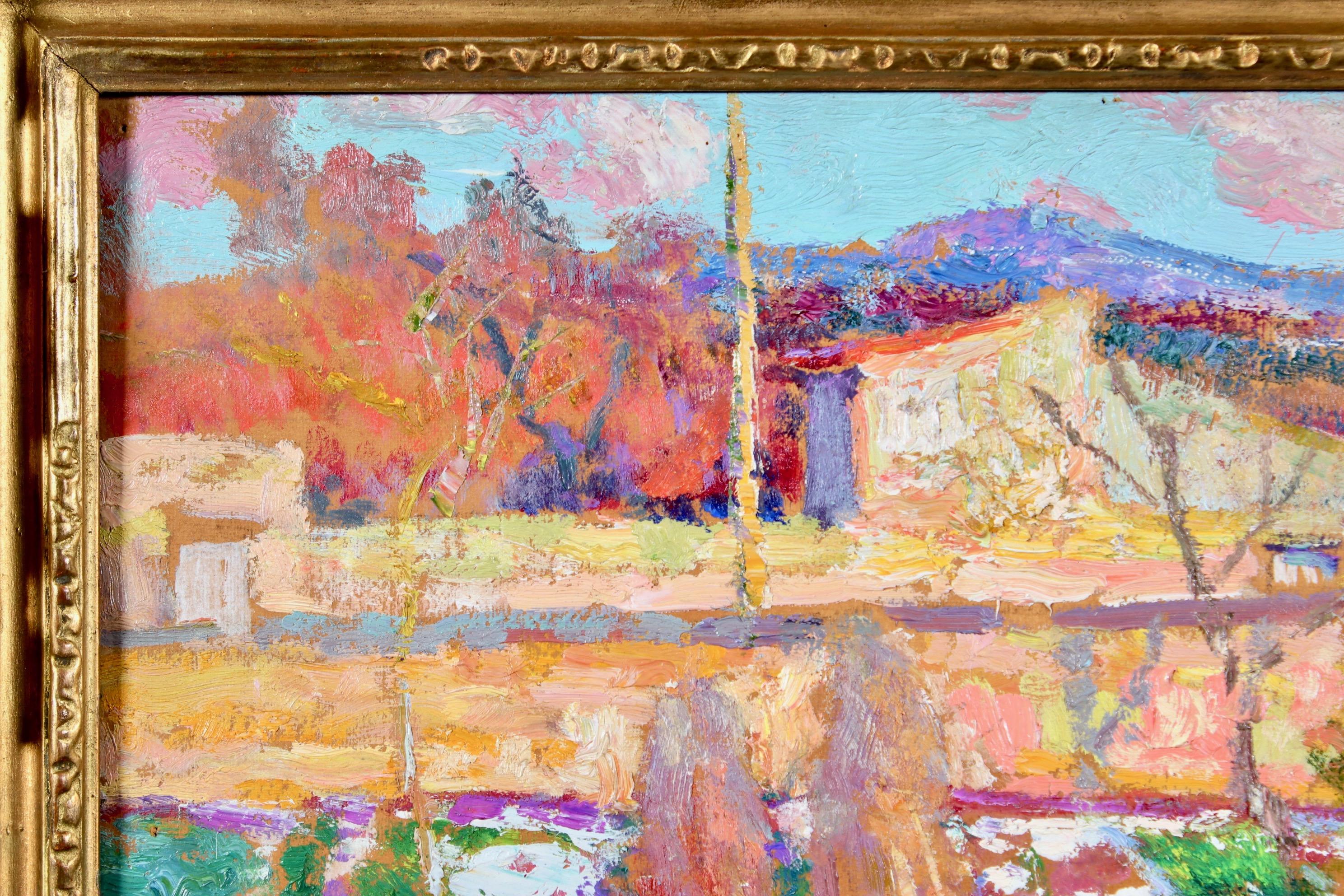 Allotments – La Sargne – Postimpressionistisches Ölgemälde, Landschaft von Victor Charreton im Angebot 3