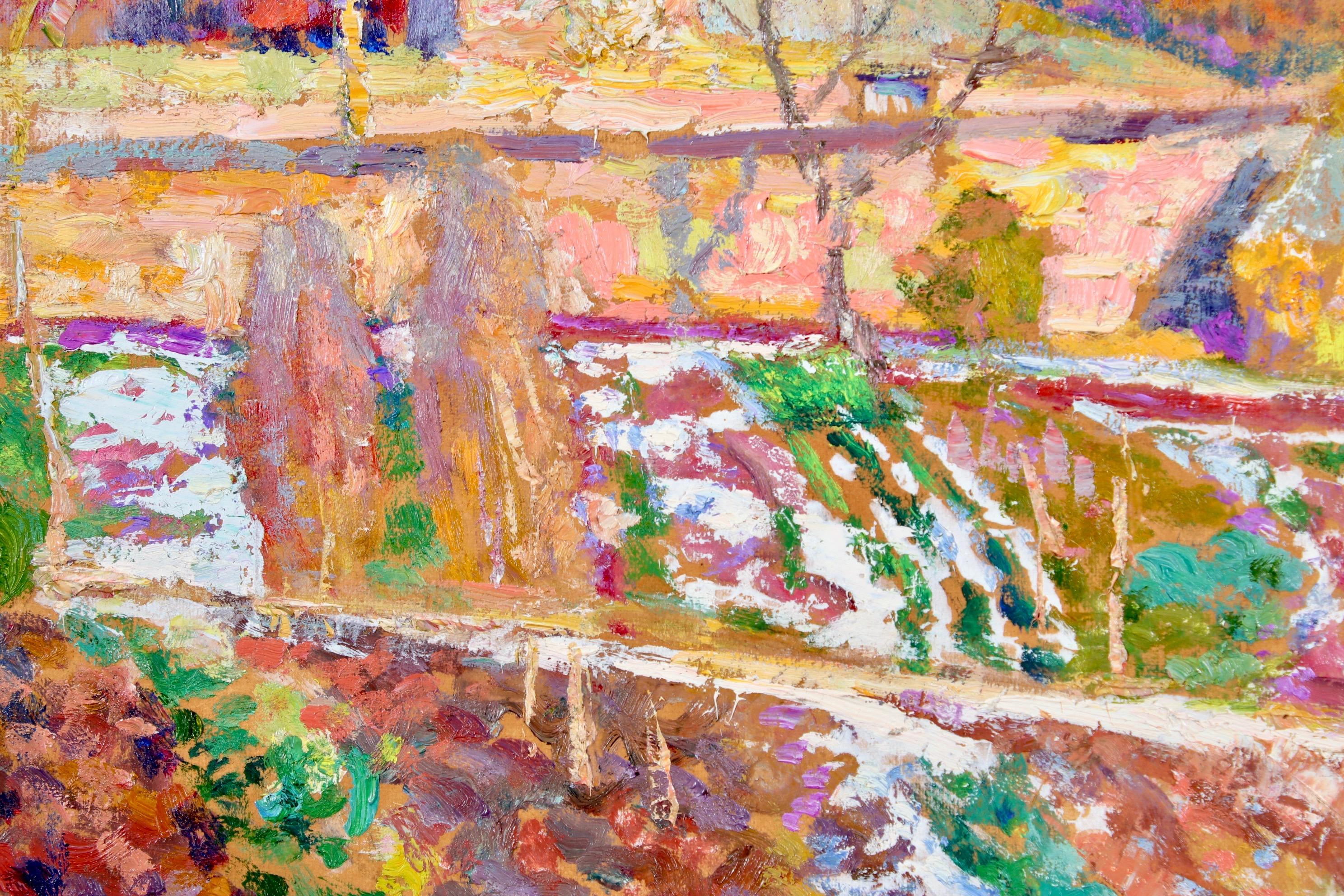 Allotments - La Sargne - Post-Impressionist Oil, Landscape by Victor Charreton For Sale 2