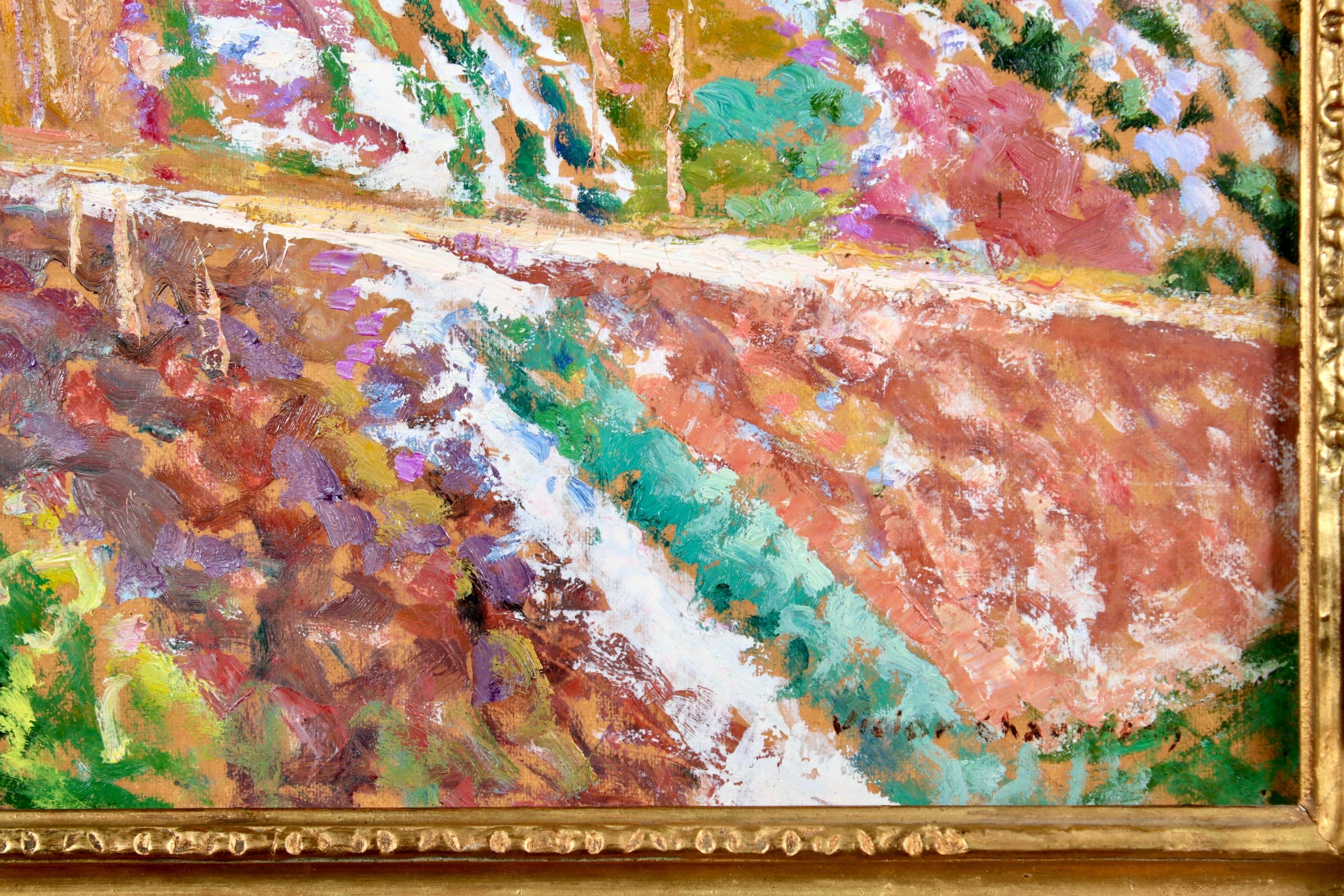 Allotments - La Sargne - Post-Impressionist Oil, Landscape by Victor Charreton For Sale 4
