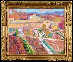 Vintage Allotments - La Sargne - Post-Impressionist Oil, Landscape by Victor Charreton