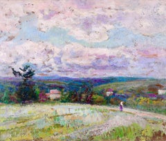 Les Collines du Dauphine - Olio post impressionista, Paesaggio di Victor Charreton