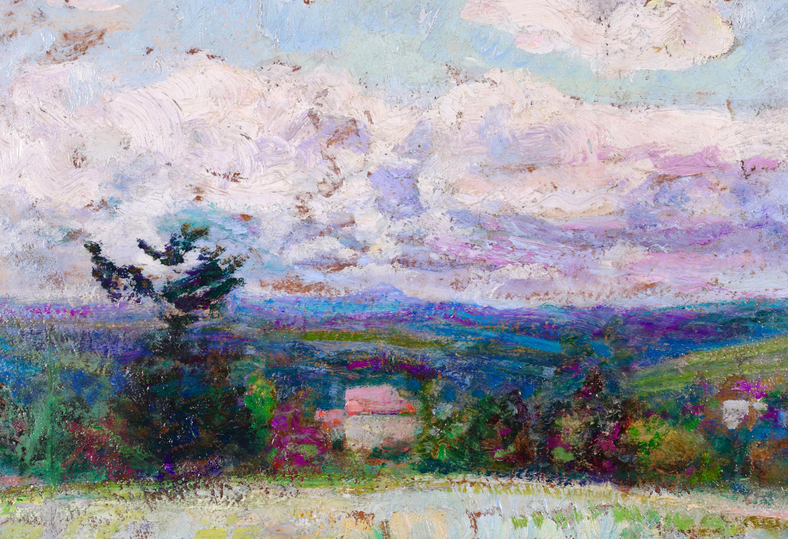 Les Collines du Dauphine - Post Impressionist Oil, Landscape by Victor Charreton For Sale 3