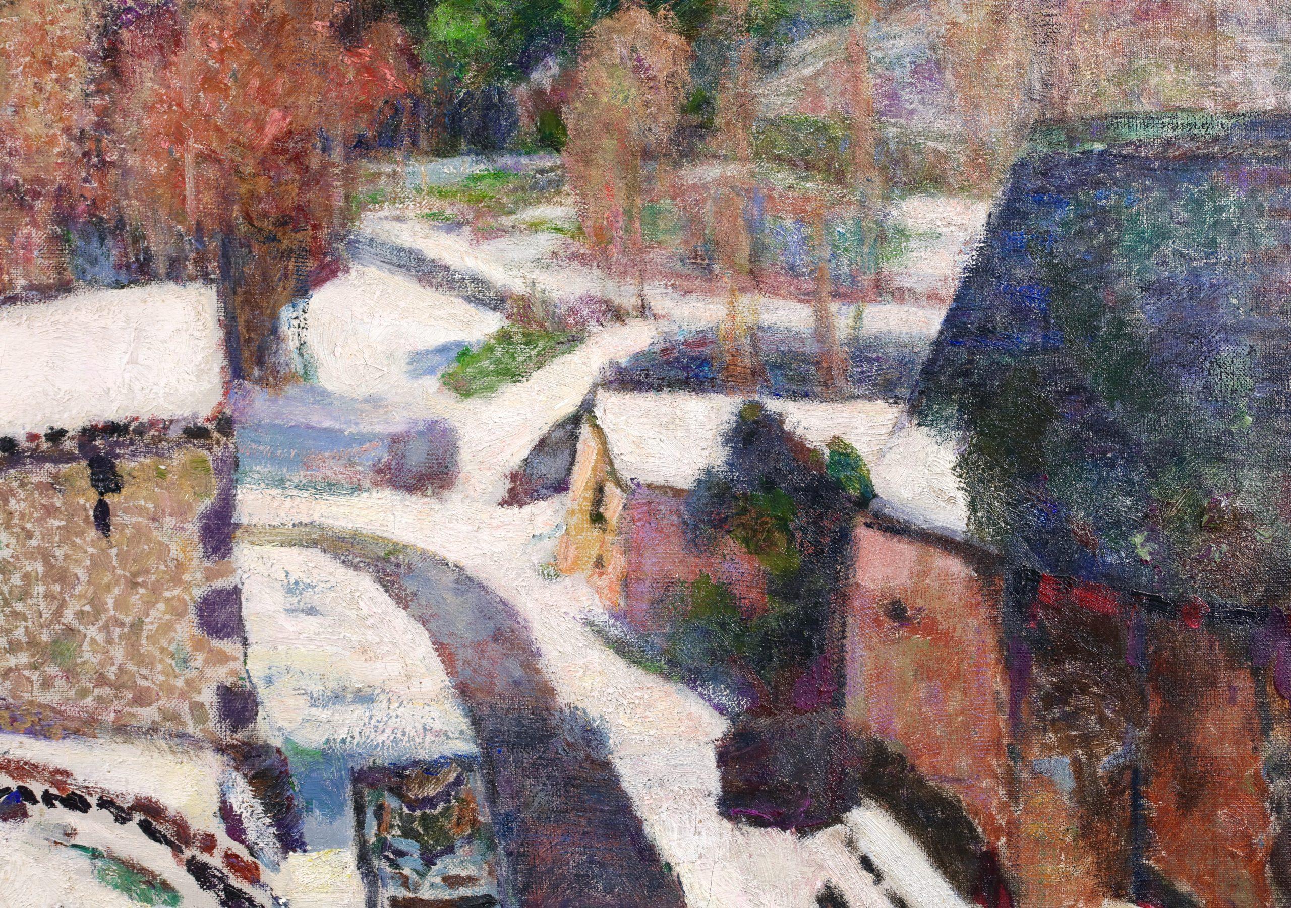 Murols sous la neige - Paesaggio post impressionista a olio di Victor Charreton in vendita 6