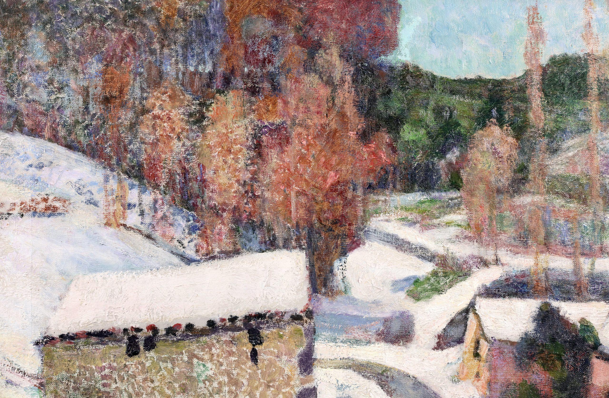 Murols sous la neige - Paesaggio post impressionista a olio di Victor Charreton in vendita 8