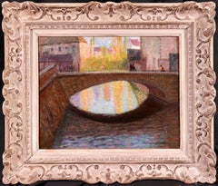 Over the Bridge - Post Impressionist Oil, Village Landscape by Victor Charreton