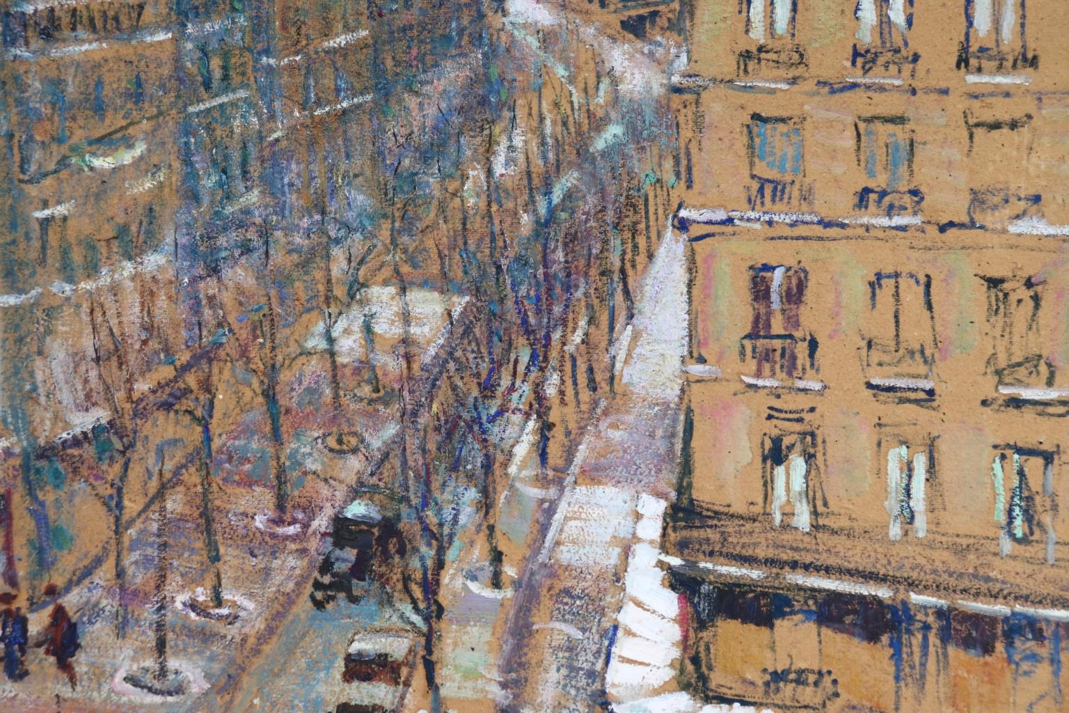 Paris in the Snow - Post Impressionist Oil, Cityscape by Victor Charreton 1