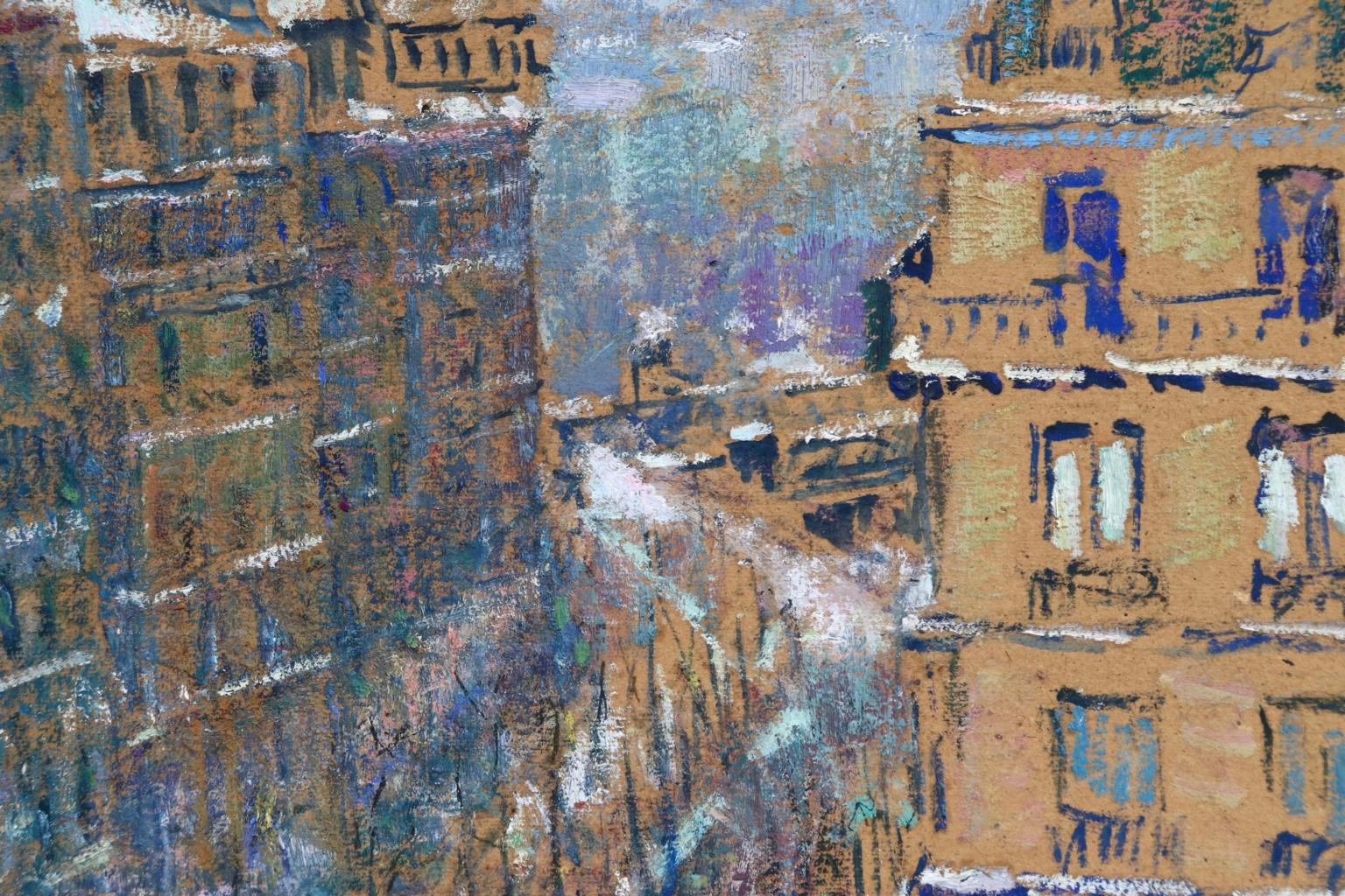 Paris in the Snow - Post Impressionist Oil, Cityscape by Victor Charreton 3