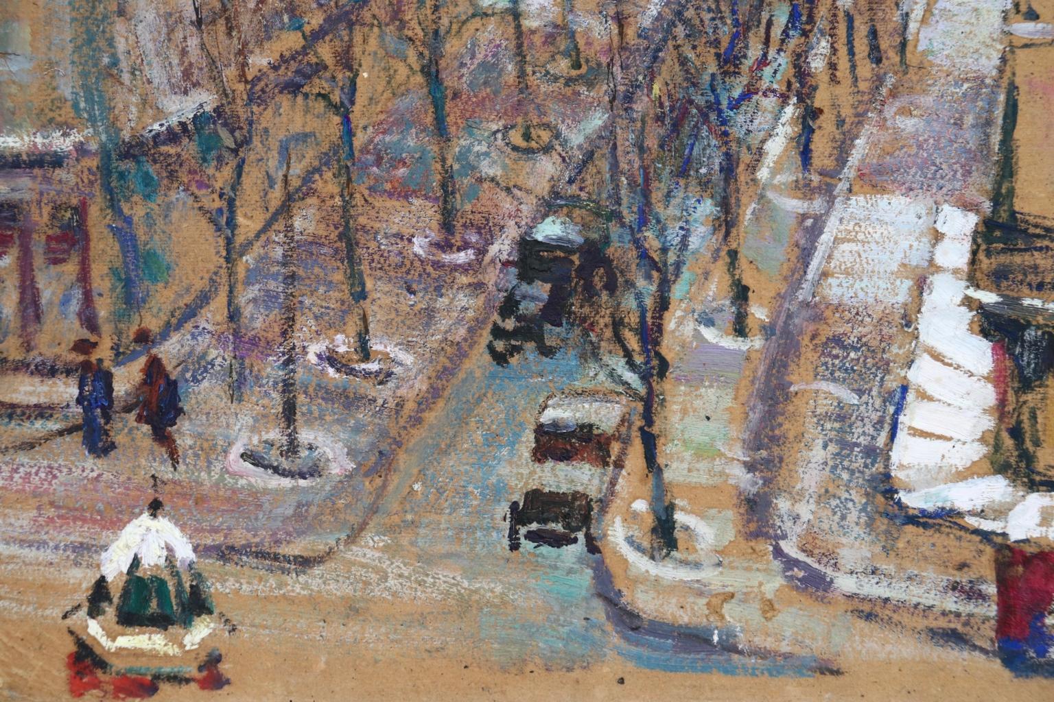 Paris in the Snow - Post Impressionist Oil, Cityscape by Victor Charreton 4