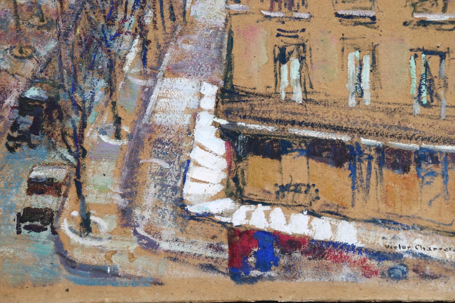 Paris in the Snow - Post Impressionist Oil, Cityscape by Victor Charreton 5