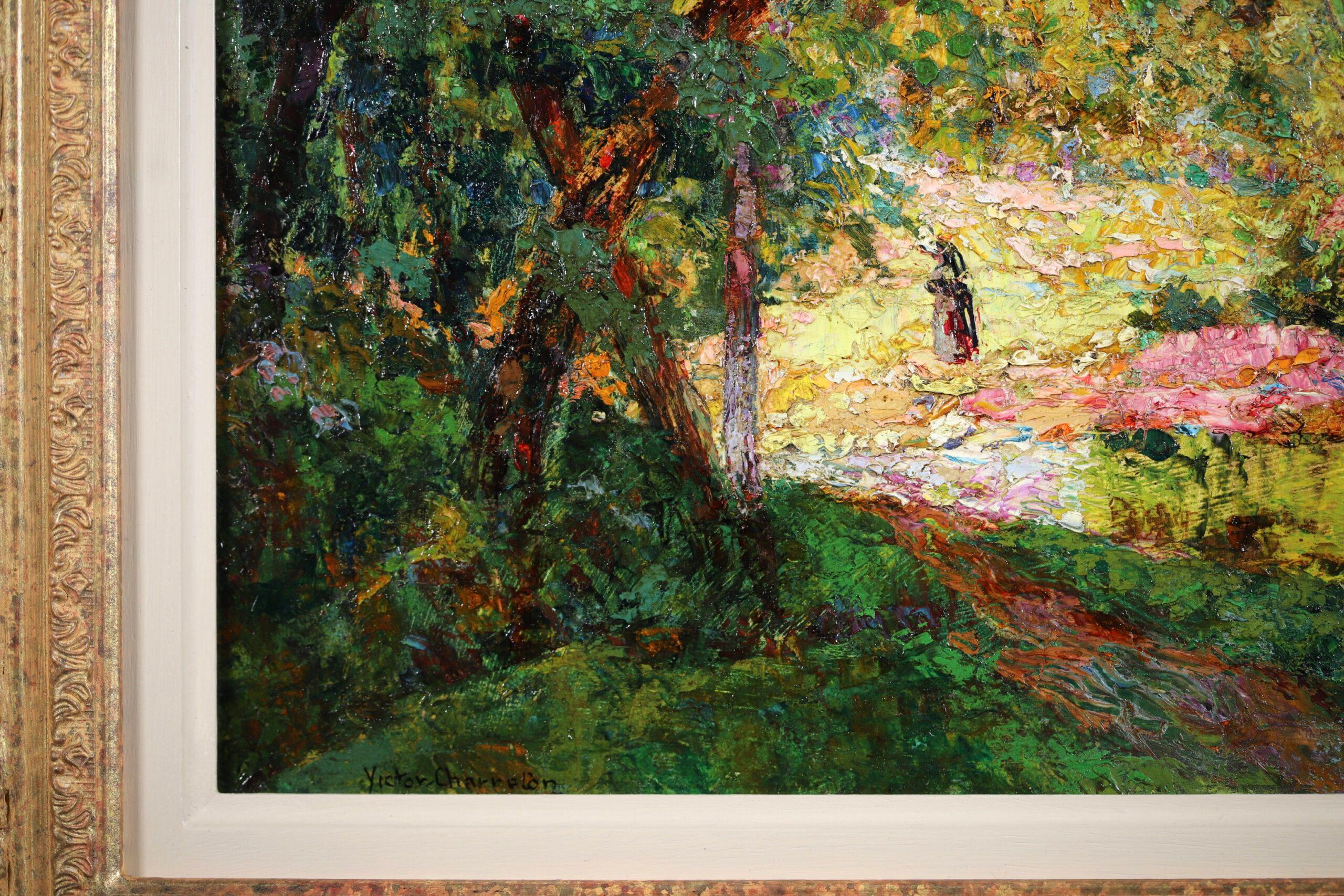 Promenade Estivale - Post Impressionist Landscape Oil by Victor Charreton For Sale 5