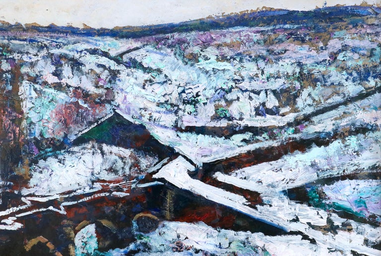 Snow - Post Impressionist Oil, Bridge in Winter Landscape by Victor Charreton For Sale 4