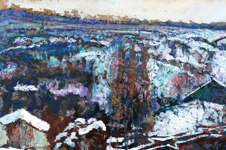 Snow - Post Impressionist Oil, Bridge in Winter Landscape by Victor Charreton For Sale 6