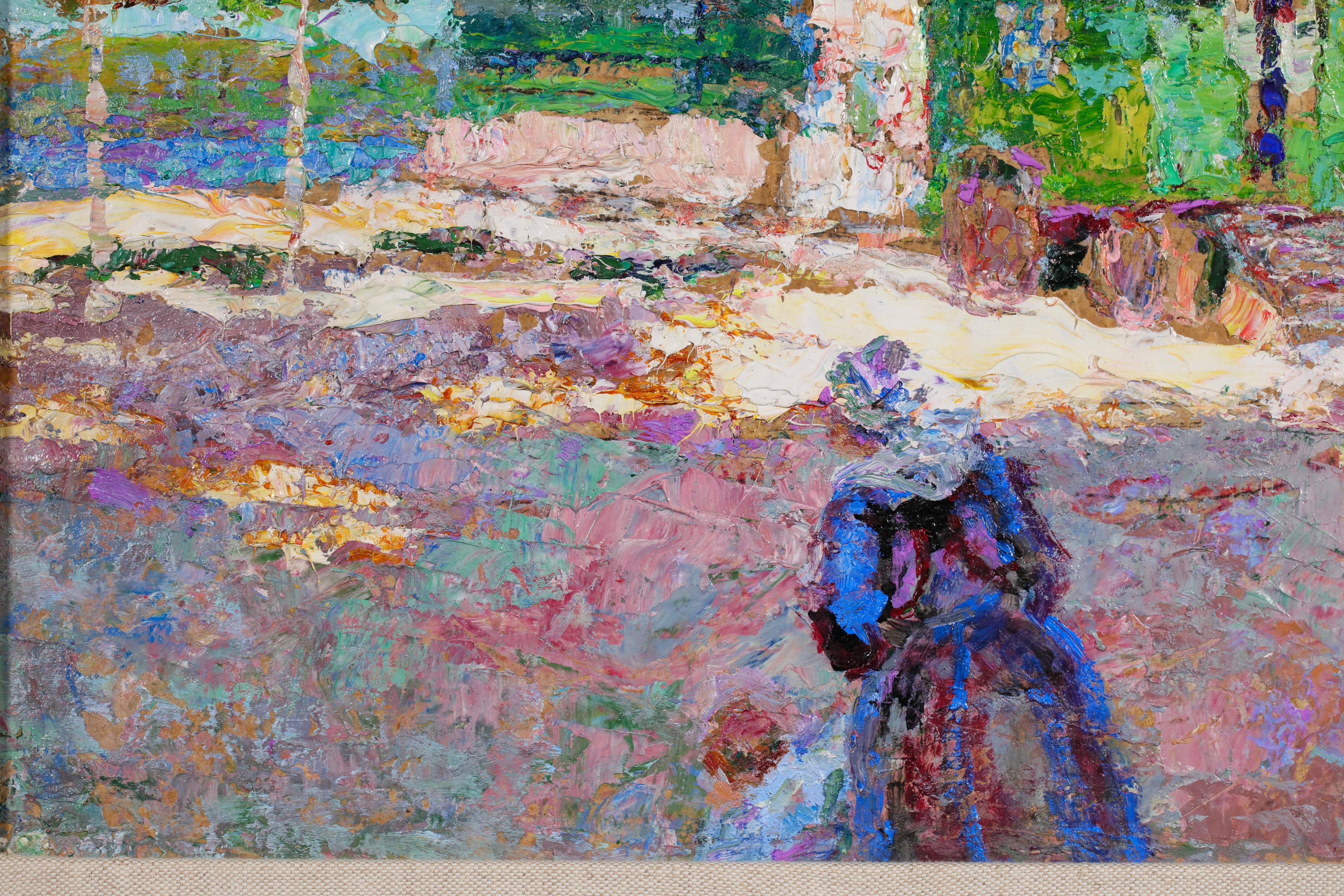 La feria de Benodet - Óleo figurativo postimpresionista - Victor Charreton en venta 4