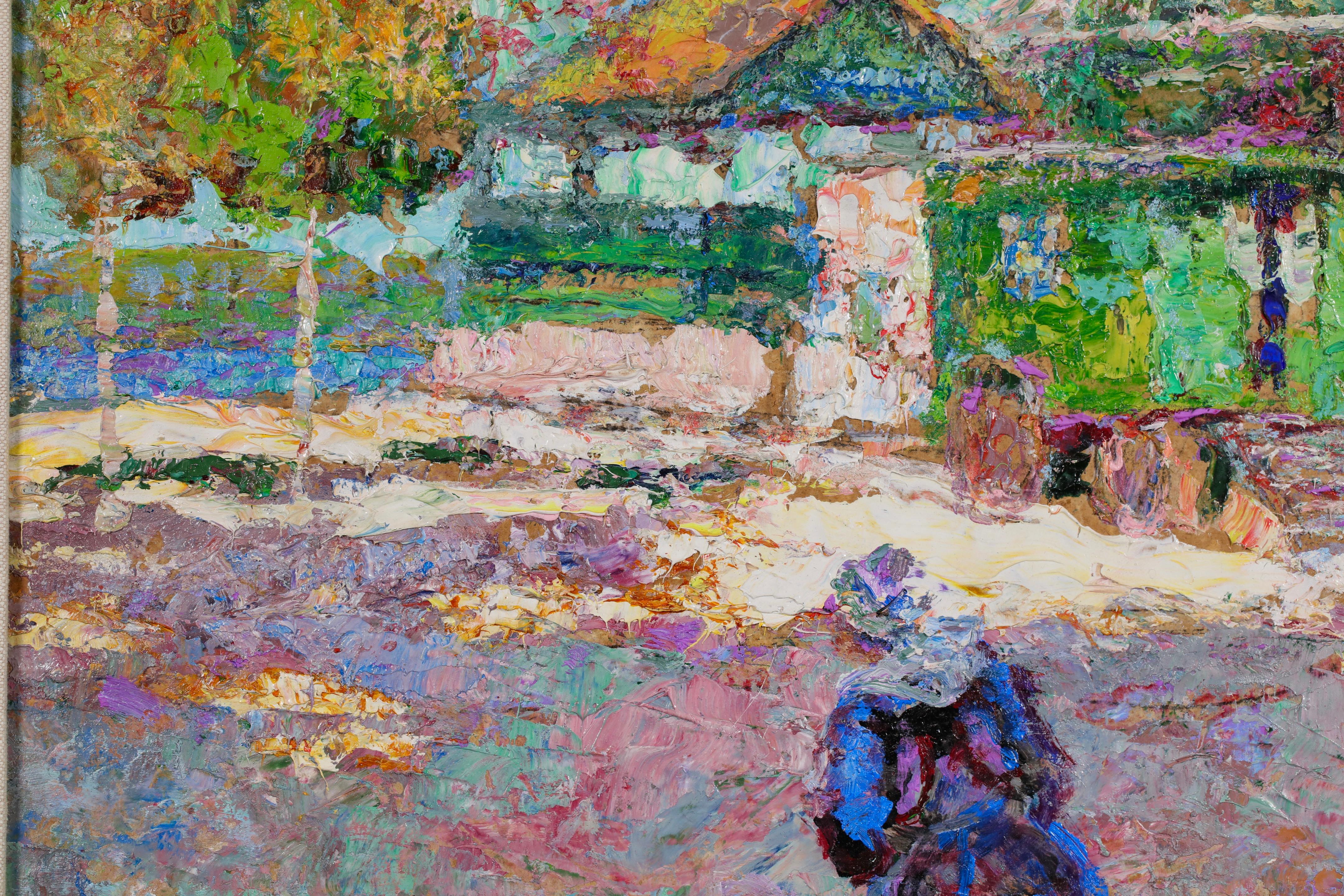 La feria de Benodet - Óleo figurativo postimpresionista - Victor Charreton en venta 5