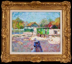 La feria de Benodet - Óleo figurativo postimpresionista - Victor Charreton