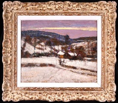 Winter - Auvergne - Post Impressionist Oil, Snowy Landscape by Victor Charreton