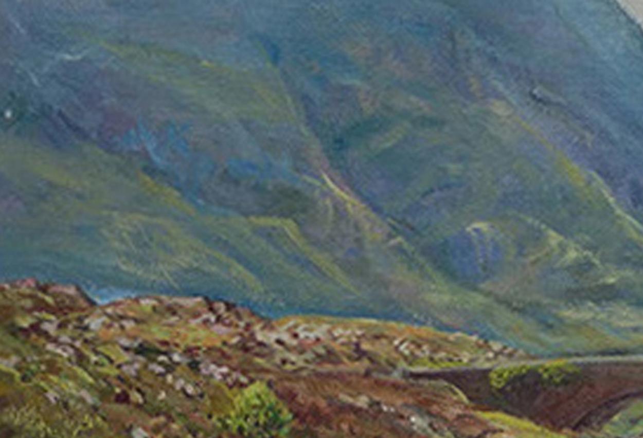 Painted Victor Cirefice 'Irish', Oil on Board, Moving the Flock, circa 1980 For Sale