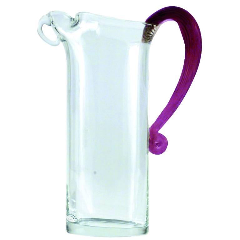 Pichet à eau Victor en verre soufflé transparent et violet de Borek Sipek pour Driade