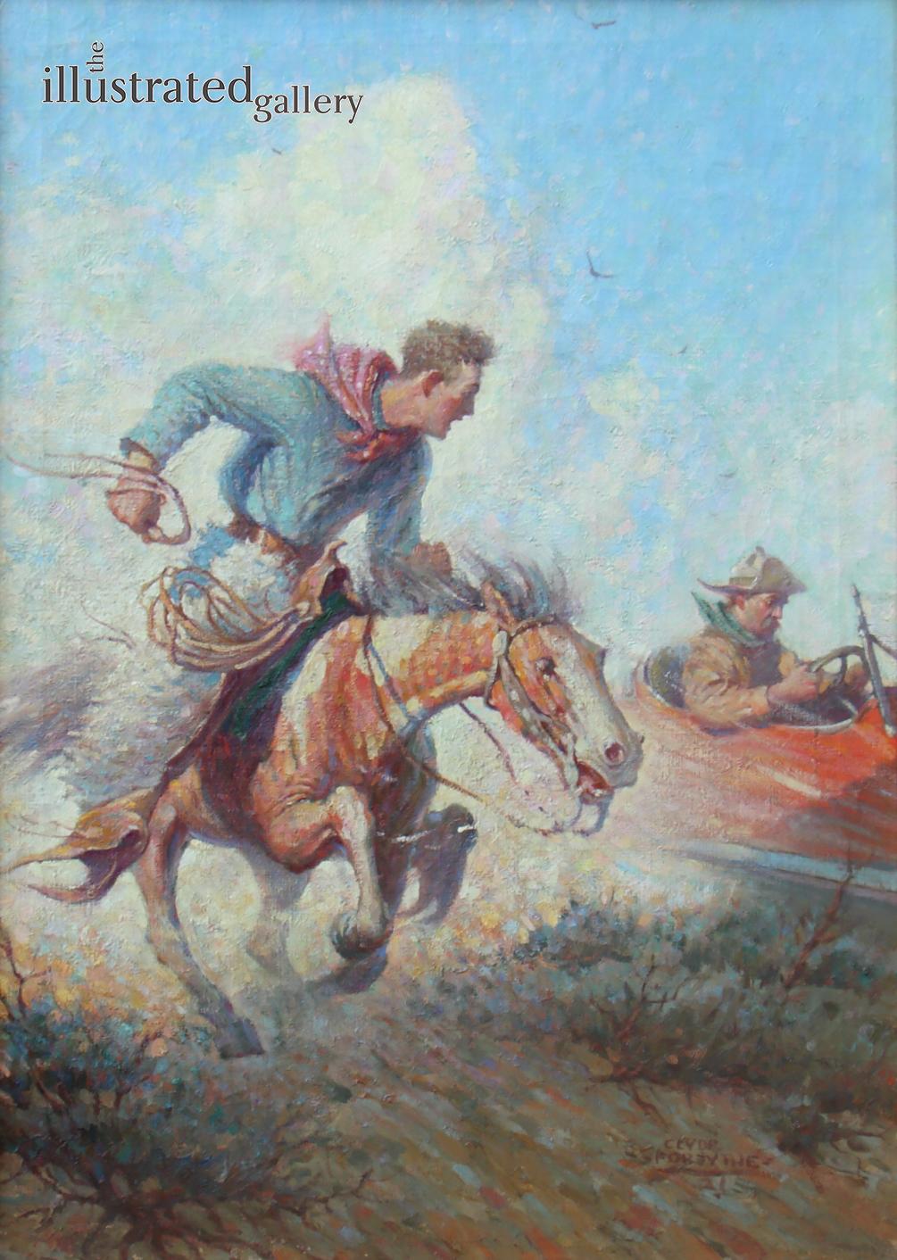 Das Race Is One, Top-Notch-Zeitungscover (Braun), Animal Painting, von Victor Clyde Forsythe