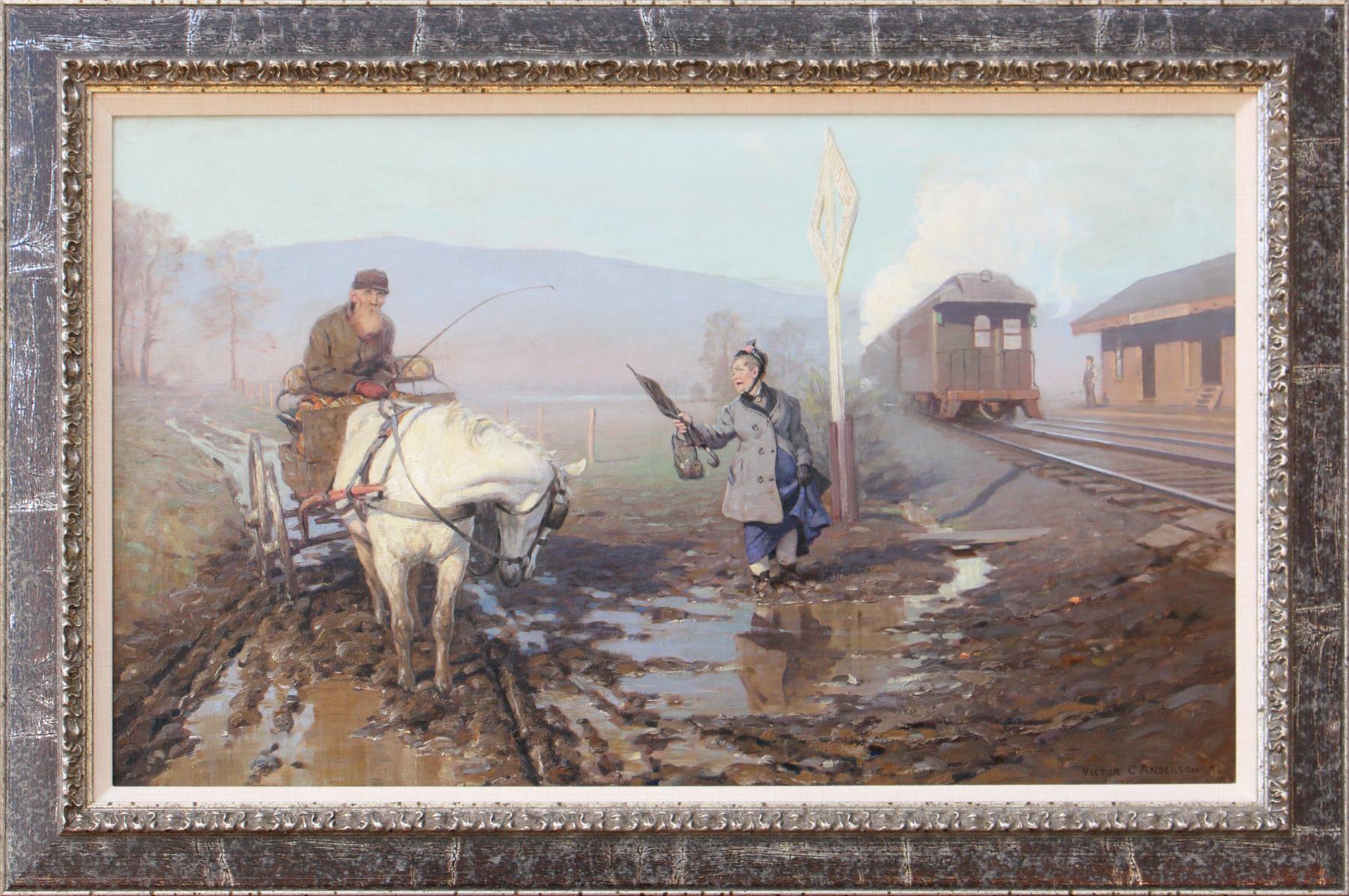 Stazione ferroviaria di Muddy - Painting di Victor Coleman Anderson