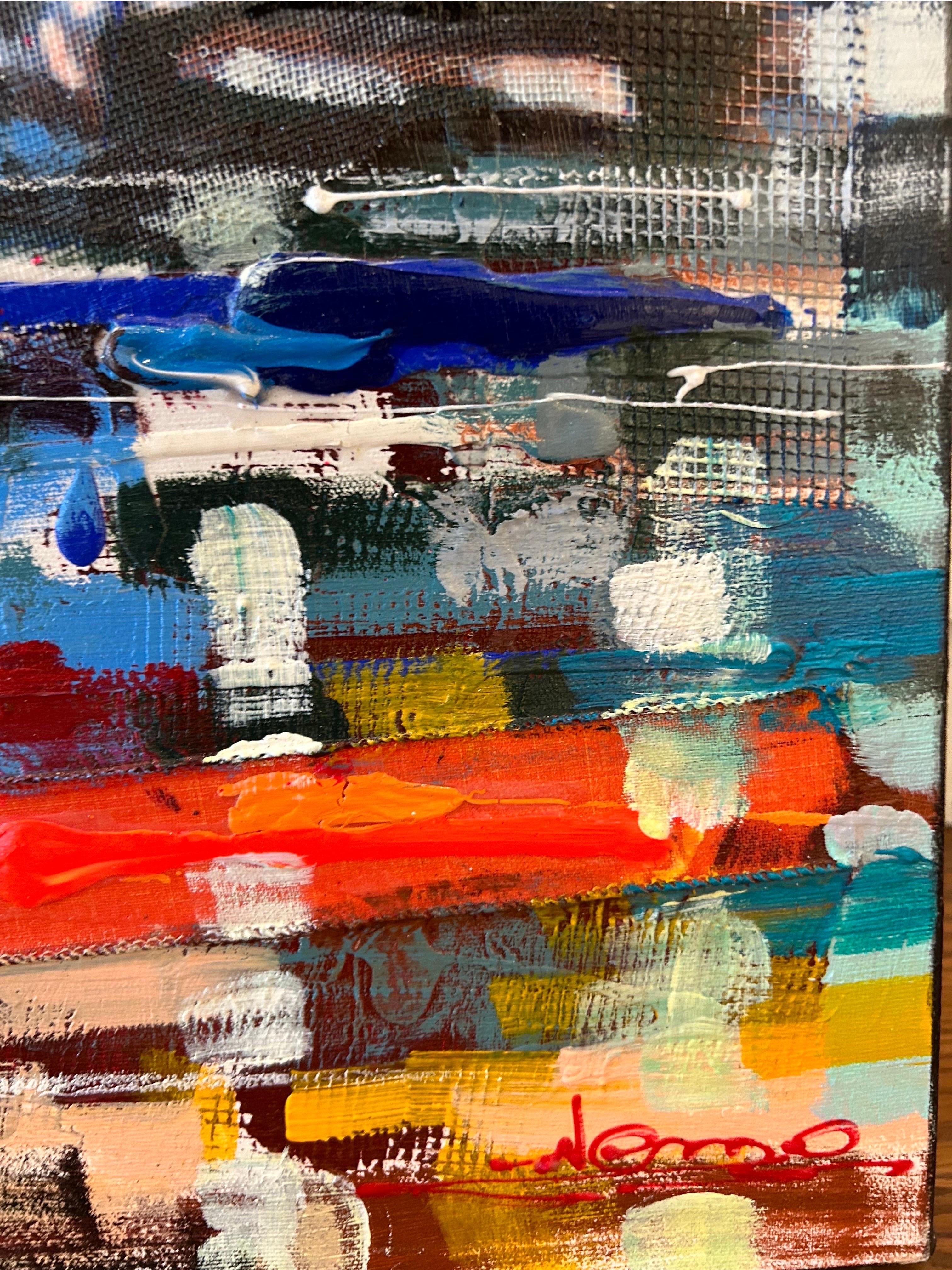 « Late Evening Rain » London Pop Art Collage technique mixte sur toile 3