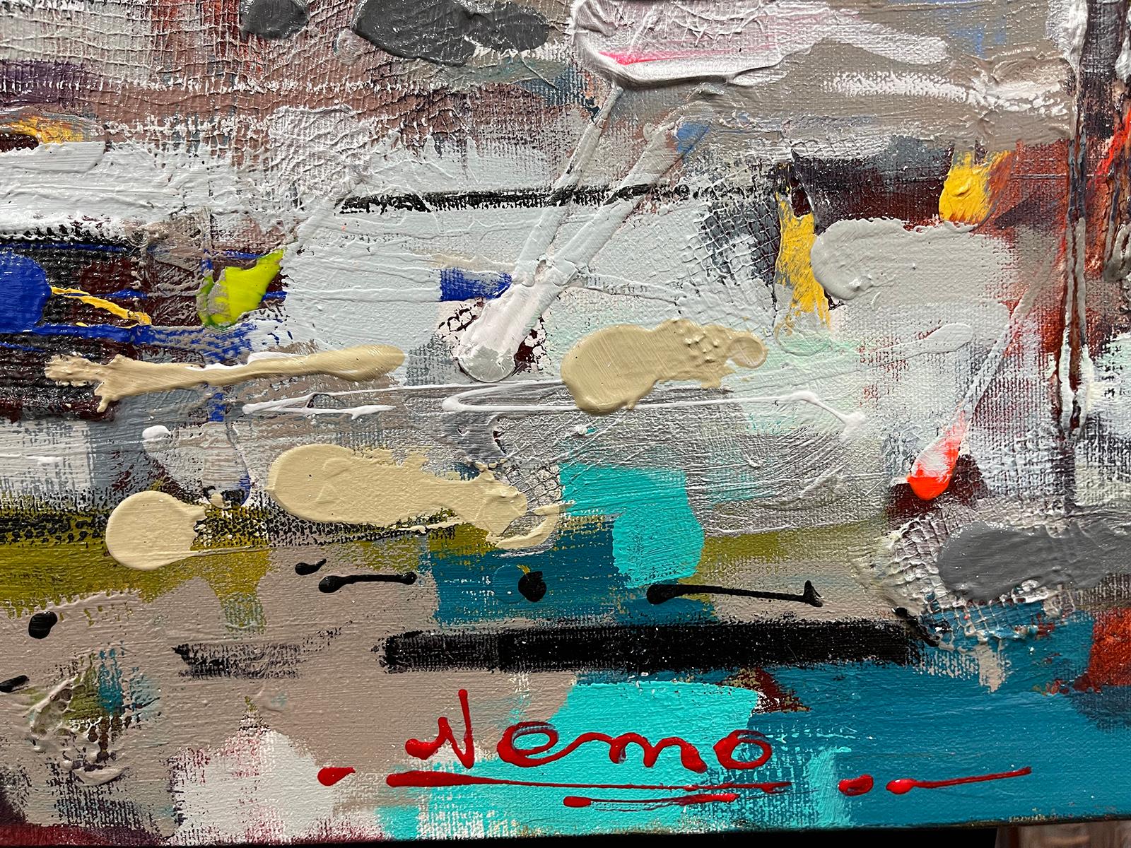 Victor Colesnicenco ** Along the Ocean (Along the Ocean) - Gris Abstract Painting par VICTOR COLESNICENCO (NEMO)