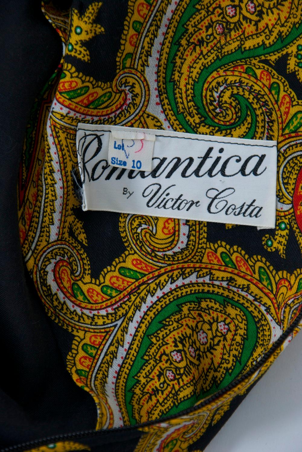 Victor Costa 1970s Paisley/Knit Dress 5