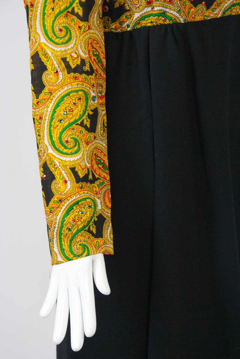 Victor Costa 1970s Paisley/Knit Dress 3