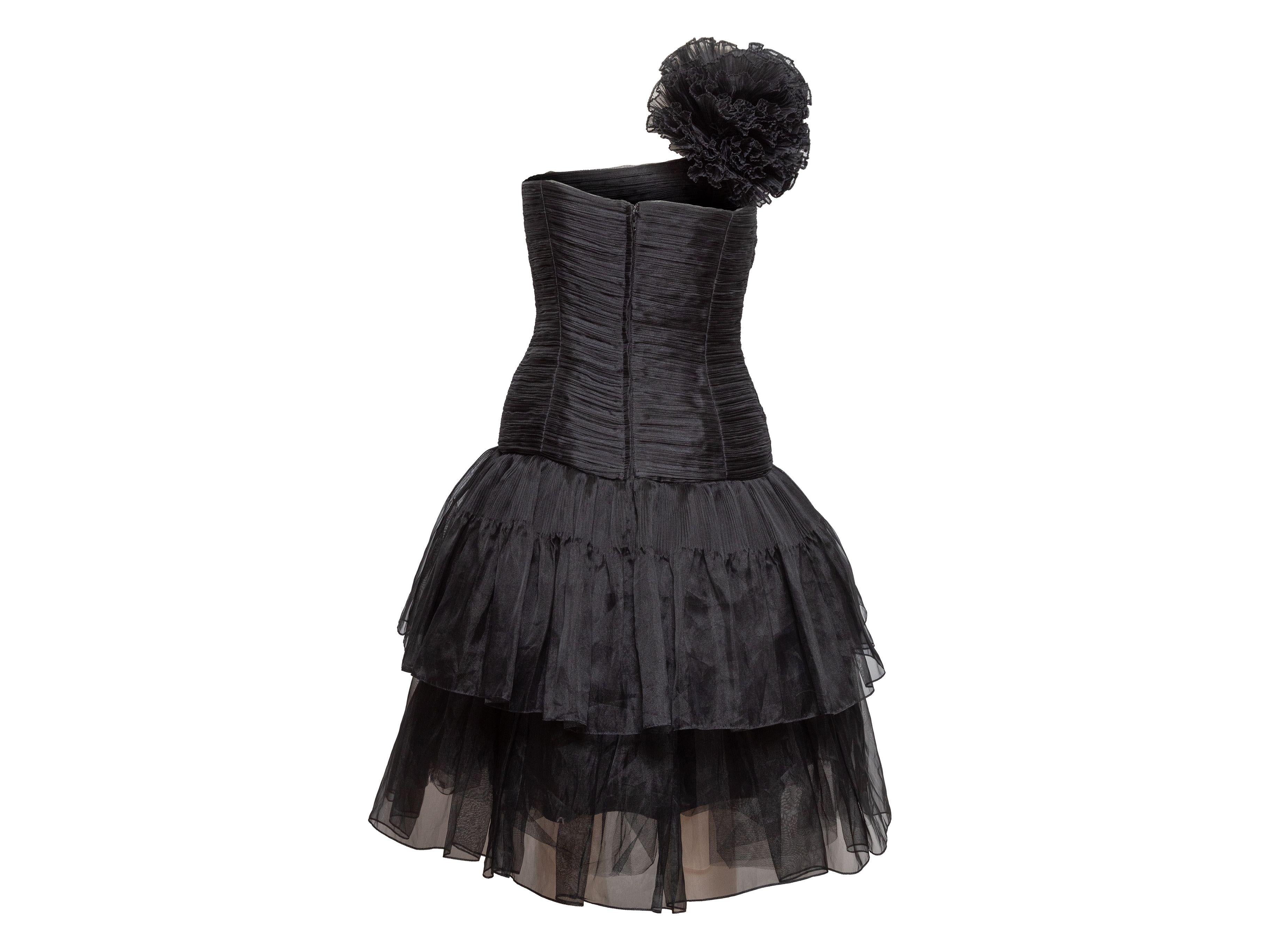 Victor Costa Black Tiered Cocktail Dress 1