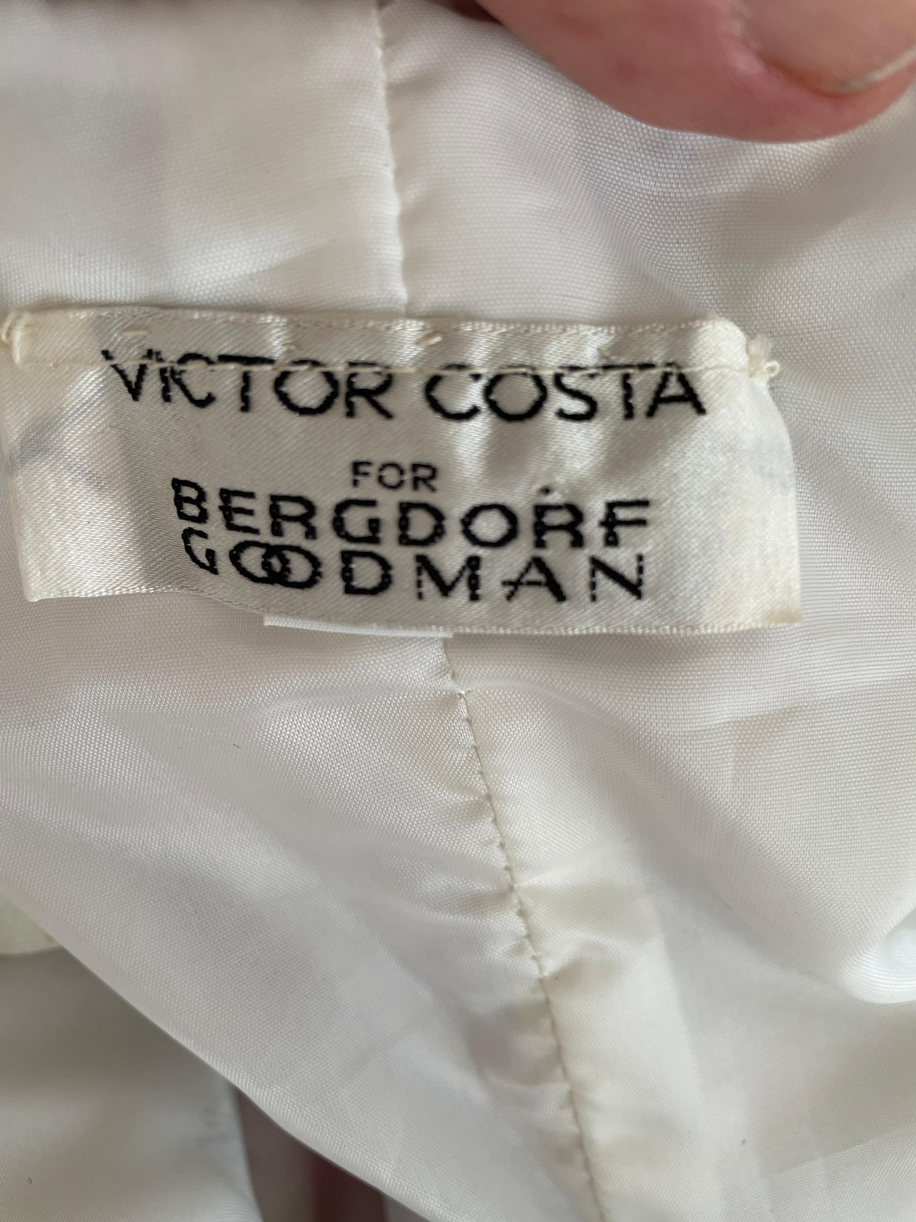 Victor Costa for Bergdorf Goodman 1980's Floral Cocktail Dress with Shawl For Sale 3