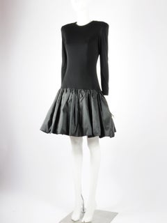 Victor Costa for Bergdorf Goodman Open Back Cocktail Dress with Tule Skirt 1980s