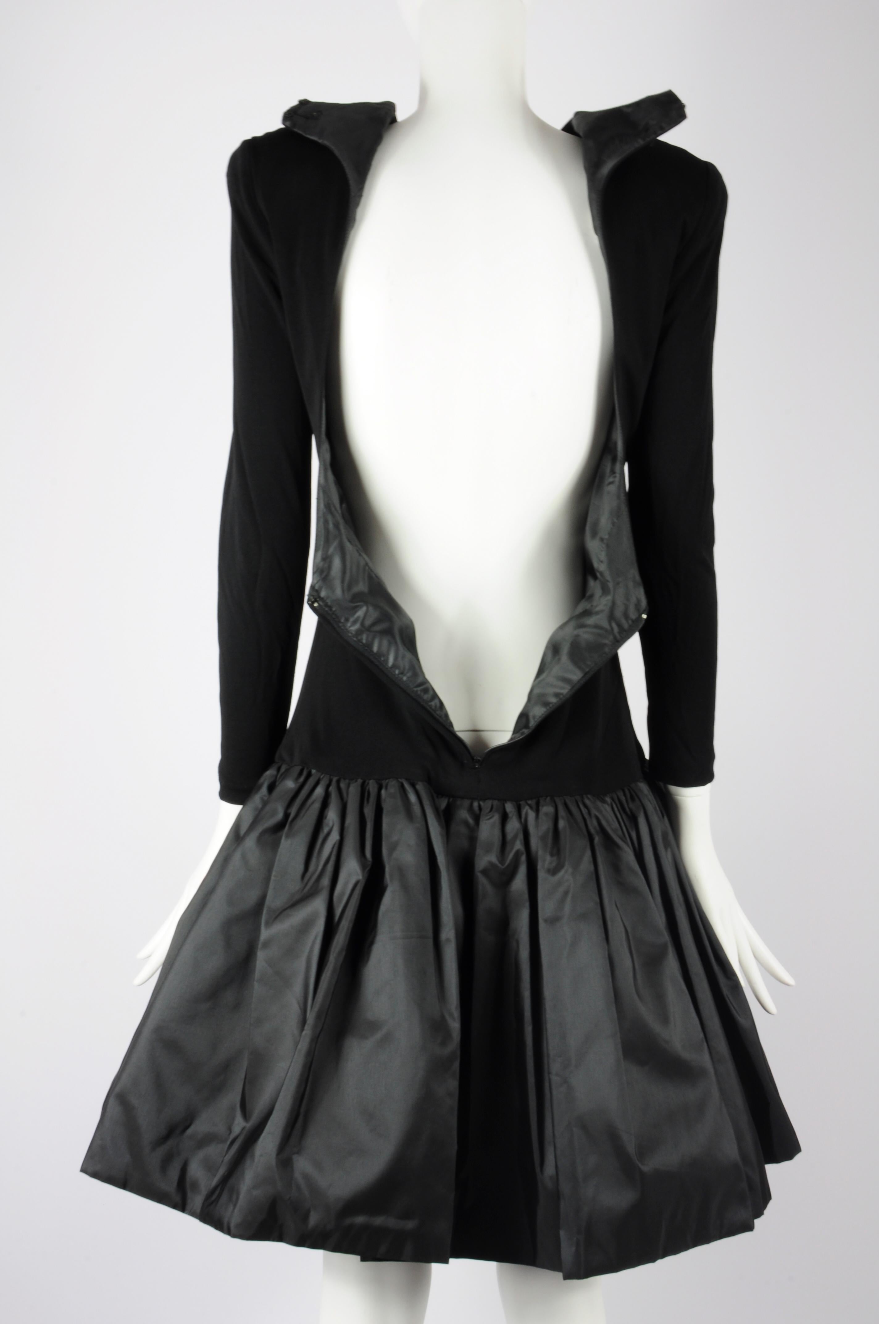 Victor Costa for Bergdorf Goodman Open Back Cocktail Dress with Tule Skirt 1980s For Sale 5