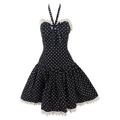 Victor Costa for Saks Fifth Avenue Vintage 80s Black & White Party Evening Dress