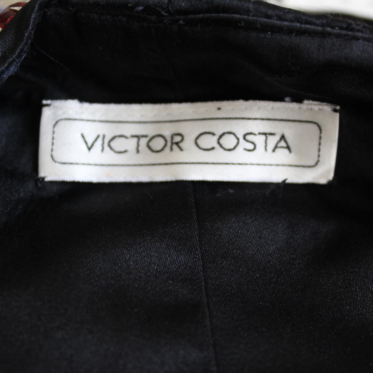 Black Victor Costa Multicolored Crystals Jacket M For Sale